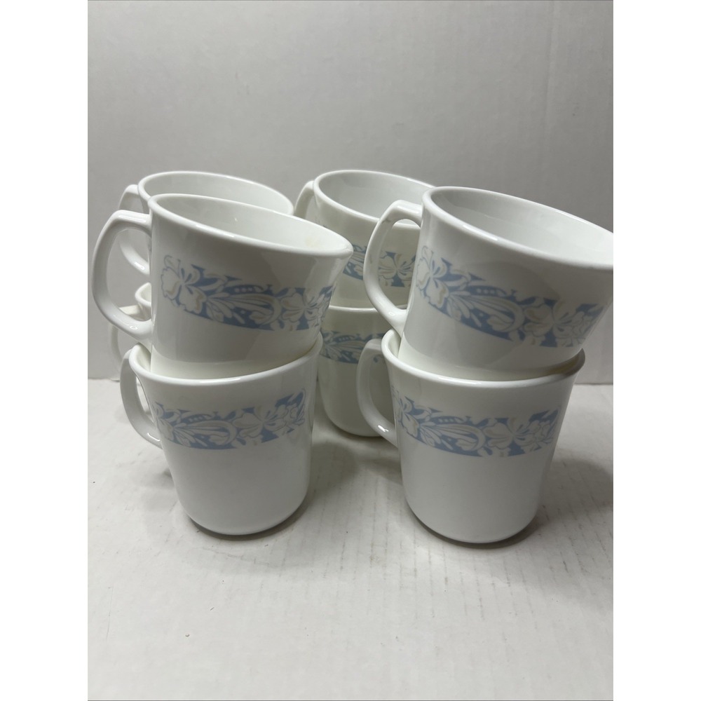 Vintage Corning Ware Corelle Sea Shells & Sand Coffee/Tea Cups. (Set of 8)